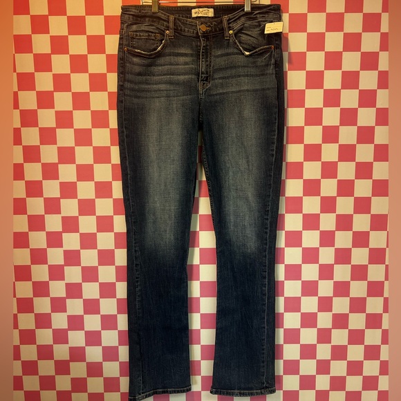 BKE Denim - BKE Blue Straight Leg Jeans with Subtle Fading